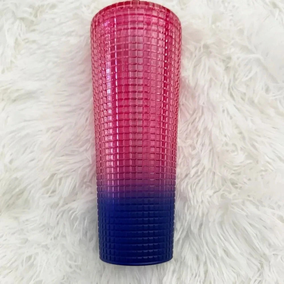 STARBUCKS | Cold Cup Tumbler Cup Straw Venti Summer Ombré Pink Navy Blue | 24 oz - Picture 2 of 7